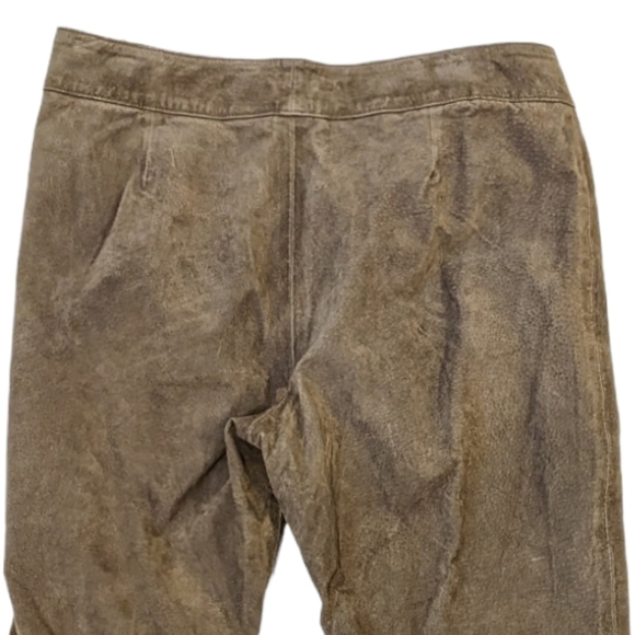 Brown suede straight leg pants size 14 - Picture 5 of 9